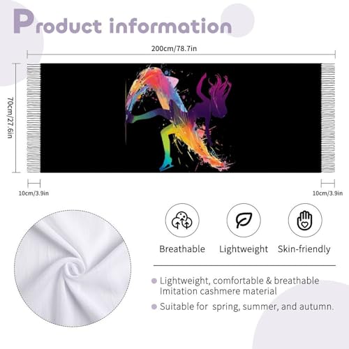 Ice Skating Figure Skater Girls Women Scarf for Women Fashion Winter Scarf Fringed Shawl Wrap Long Scarves2