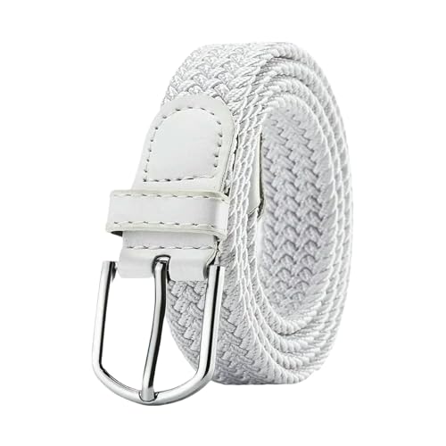 QDLTGBD CinturóN Hombre De Cuero para Hombres Fashion Elástico Al Aire Libre Sports Montaining Work Belt Unisex con-Blanco