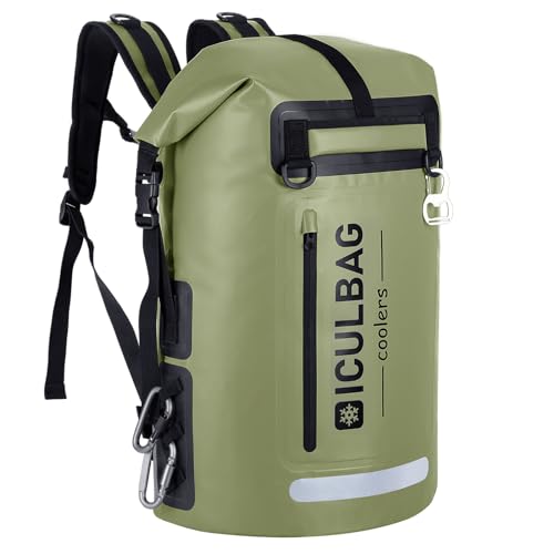 Iculbag Cooler Backpack Insulated Waterproof Leak Proof 48cans Collapsible Larger Backpack Coolers Insulated Leak Proof for Men Women 24 Hours Cooling for Picnic Camping Hiking Beach Travel Kayaking…