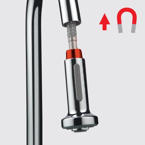 Hansgrohe Talis C Premium Kitchen Faucet 1-Handle 14-Inch Tall Pull Down Sprayer Magnetic Docking Spray Head Wide Reach In Stainless Steel Optic, 04216800 #TOP7