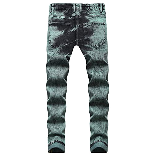 Men's Ripped Skinny Jeans Vintage Distressed Straight Leg Denim Jeans Casual Destroyed Hip Hop Biker Jean Pants2