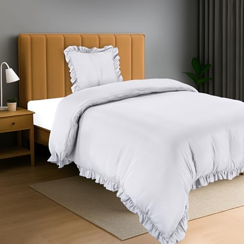 Utopia Bedding Rüsche Bettwäsche 135x200 Set - Mikrofaser Bettbezug...