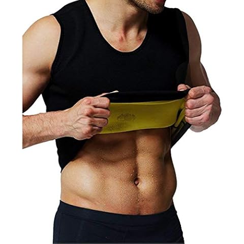 VSUSN Men's Sauna Vest Neoprene Waist Trainer Vest Compression Sauna Suits Body Shaper for Weight Loss Without Zipper(Tank Top,M) Cover