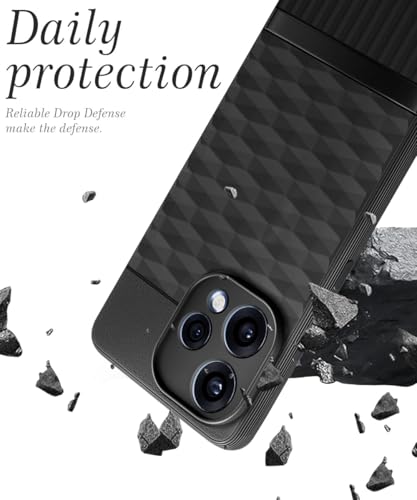 Image of WOW IMAGINE Back Cover for Oppo Reno 15 5G with Hexa Cube Design | Ultra Slim Soft Rubberised Case | Inner Velvet Fabric | Flexible Mobile Case | Camera Protection - Black