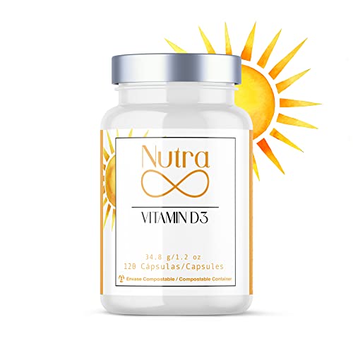 Vitamina D3 - 4000 UI - Favorece la Función Ósea e Inmunológica. 120 Cápsulas Blandas. Dosis diaria 1 Cápsula. Suministro para 4 meses. Alta Concentración de Máxima Calidad. Nutra Infinity Cover