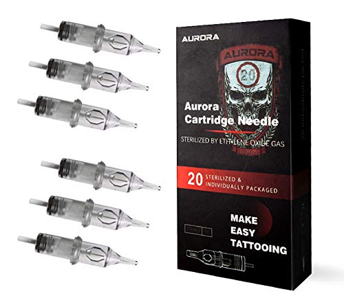 Aurora Professional Disposable Tattoo Needle Cartridge #12 Standard Round Liner (20 Pack) (1203 RL)