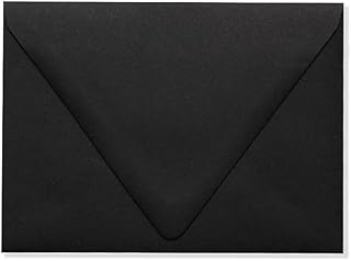 LUXPaper A6 Contour Flap Invitation Envelopes | 4 3/4" x 6 1/2" | Midnight Black | 80lb. Text | 50 Qty