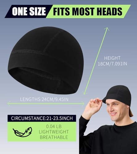 Hovyjumz Cotton Skull Cap Breathable Helmet Liner Sleep Hat for Men Women — view 4