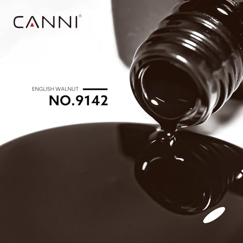 Image of CANNI Dark Brown Gel Nail Polish, 1Pcs Deep Brown Gel Polish Color Nail Polish High Gloss Soak Off Nail Manicure Salon DIY at Home
