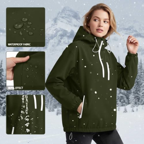 BUERCWS Women's Lightweight Rain Jacket Hooded Outdoor Windbreaker Raincoat - image 4