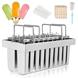 Dyna-Living Commercial Popsicle Molds 20PCS Round Heads without Slot Stainless Steel Popsicle Molds Metal Ice Cream Popsicle Mold with Lid, Single Cup Capacity 108ml