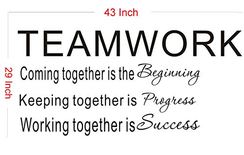 LUCKKYY Large Teamwork Motivation Inspirationa Creativity Office Wall Art Decals Quotes for Office Wall Office Family Office Inspirational Wall Decals Wall Sticker(Large-Teamwork) - Thumbnail 3