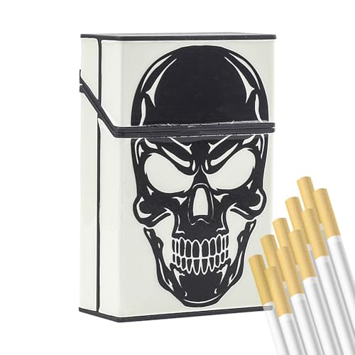para cigarrillo para estuche de hombre-resplandor con cráneo, elegante diseño de | Elegante soporte para filtros hecho de silicona y metal para bolsos, fiestas, ideas de regalo