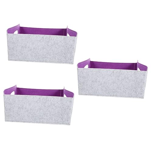 DECHOUS 3pcs Book Storage Basket Magazine Storage Basket Living Room Toy Container Foldable Easy Clean Space Saver