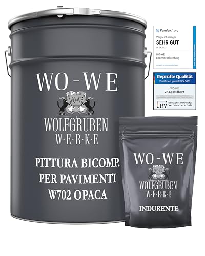 WO-WE Vernice in resina epossidica rivestimento per garage pavimenti OPACO W702 Grigio antracite RAL7016-2,5kg