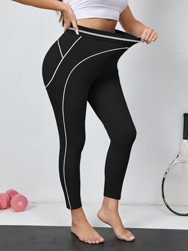 Aoysky Womens Plus Size Buttery Soft Leggings 25'' High Waisted Workout Running Gym Athletic Yoga Pants - image 5
