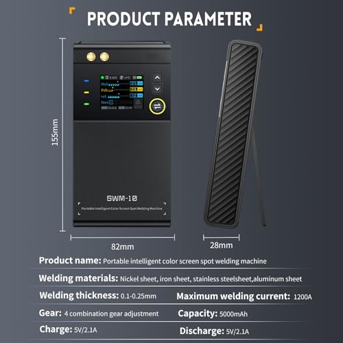 Miniatura 2 de Dewin Soldador Por Puntos,Swm-10 Soldador Por Puntos De Batería Soldador De Puntos Para Pilas Soldador Puntos Para Bricolaje,Herramienta De Soldadura Con Batería