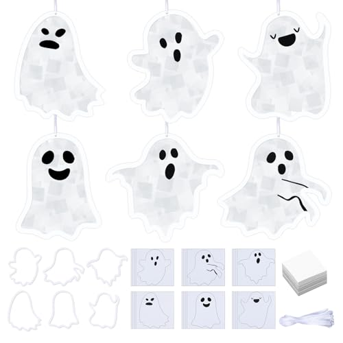 Motipuns 24 Sets Ghost Crafts Halloween Tissue Paper Craft Kits