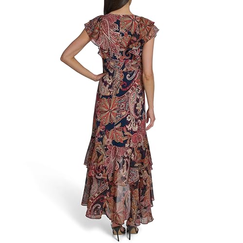 Image of Tommy Hilfiger Women's Light V Neck Flattering Maxi Dress