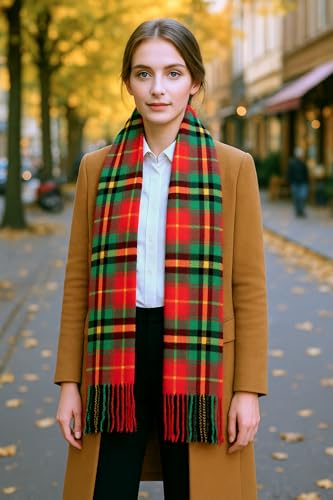 Achillea Scottish Tartan Plaid Scarf - Warm Cashmere Feel Winter Scarf, Scarves for Holiday, Christmas & Daily Wear3