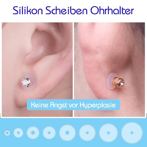 Scettar 200 Stück Gemischte Größe Anti Wildfleisch Piercing Disc, Keloid Disc Transparente Piercing Scheibe Piercing Anti WILDFLEISCH Piercing Discs für Ohrringe Stabilisierende, 8 Größen