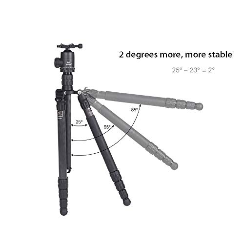 Marsace MT-1541T Kamerastativ Set Tragbares Reisestativ aus Aluminiumlegierung DSLR SLR Stativ mit 360 Grad Kugelkopf… – Bild 5
