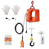 3 in 1 Electric Hoist Winch, 1100 Lbs Portable Electric Power Winch w/Wire and Wireless Remote Control, Overload Protection, 25Ft Lifting Height, 120v 1500w Electric Hoist Crane for Towing