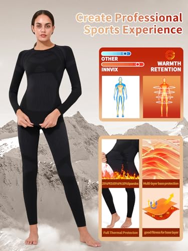 Thermal Underwear Set Womens, Ski Base Layers Set, Quick Dry Thermal Underlayer, Ladies Thermal Clothing & Leggings4