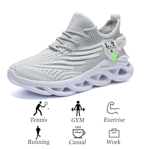 Image of Mens Running Shoes Gym Slip on Sneakers Non Slip Walking Tennis Sports Work Athletic Workout Casual Lightweight Breathable Fashion