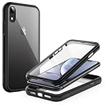 JETech Case for iPhone XR 6.1-Inch with Built-in Anti-Scratch Screen Protector, 360 Degree Full Body Rugged Phone Cover Clear-Back (Black)