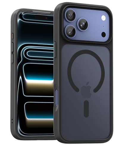 Image of UNBREAKcable Magnetic for iPhone 17 Pro Case 6.3-Inch, Compatible with MagSafe, Full Camera Protection, Built-in Magnetic Ring, Drop Protection Shockproof Slim Phone Cover - Black
