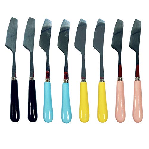 Smavles Cuchillo Esparcidor Mantequilla 8 Piezas Esparcidor Crema Cuchillo Untar Queso Mermelada Espátula Glaseado Herramientas Cocina 15,5 x 1,5 cm