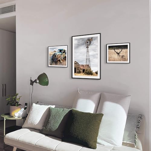 Farm-Pictures-Framed-Artwork-Decor-Rustic-Countryside-Scenes-and-Wildlife-Elk-Photo-Prints-Wall-Art-with-Frames-for-Bathroom-Living-Room-Office-3-Panels Farm Pictures Framed Artwork Decor Rustic Countryside Scenes and Wildlife Elk Photo Prints Wall Art with Frames for Bathroom Living Room Office 3 Panels