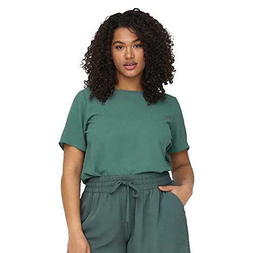 ONLY Carmakoma Carvica SS Top Wvn Noos Blusas, Bálsamo Verde, 50 Grande Mujeres