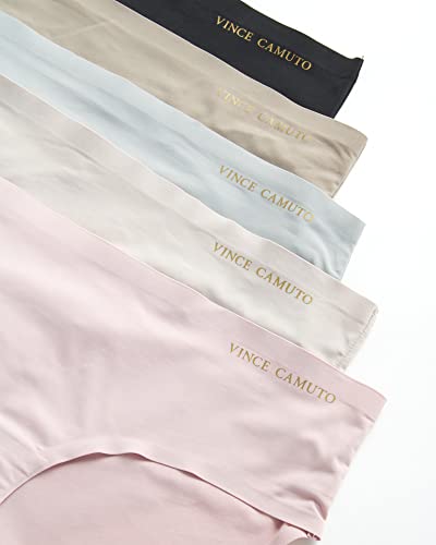 Vince Camuto Women's Hipster Underwear - 5 Pack Ultra Soft & Sexy Lingerie - Breathable Seamless Panties for Women, Size X-Large, Smoky Blue Assorted3