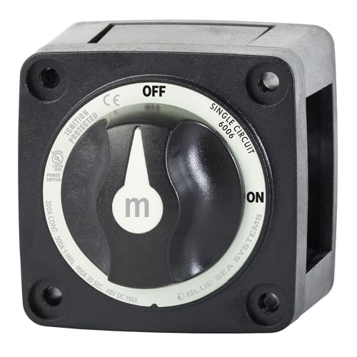 Blue Sea Systems 6006200 m-Series Battery Switch ON/OFF with Knob Black