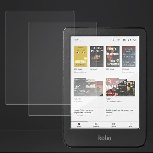 LaoShuSheng Anti-Glare Matte Screen Protector for 6'' Kobo Clara Colour/Clara BW/Clara 2E (2-Pack) Anti Fingerprint Anti Burst Nano Matte Skin PET Soft Film (Matte)