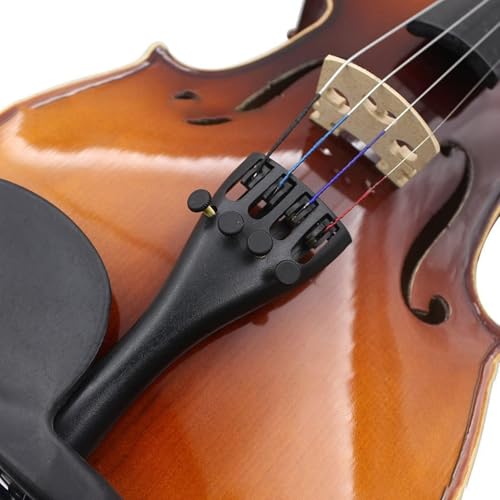 Saitenhalter Für Violine, 11cm/4,3 Zoll Classic Violin Saitenhalter Original Ebenholz Saitenhalter Violine Geige Tailgut Tailcord mit 4 Feinstimmer Sets Für 1/8 3/4 4/4 Violine