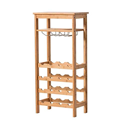 Casier à vin support de stockage en bois massif et présentoir de bouteilles de sol