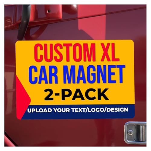 Custom Car Magnet 24" x 36" 30 Mil - 2 Pack Magnetic Business Magnets for Vehicles & Trucks - Custom Vehicle Magnetic Door Sign - Upload Your Logo and Add Text - Made in USA - Magnet Me Up