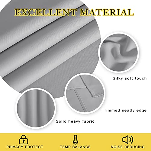 NICETOWN Room Darkening Curtain for Living Room - Energy Saving Thermal Insulated Grommet Room Darkening Curtain/Drape for Bedroom (1 Panel, 46 by 72, Silver Grey)