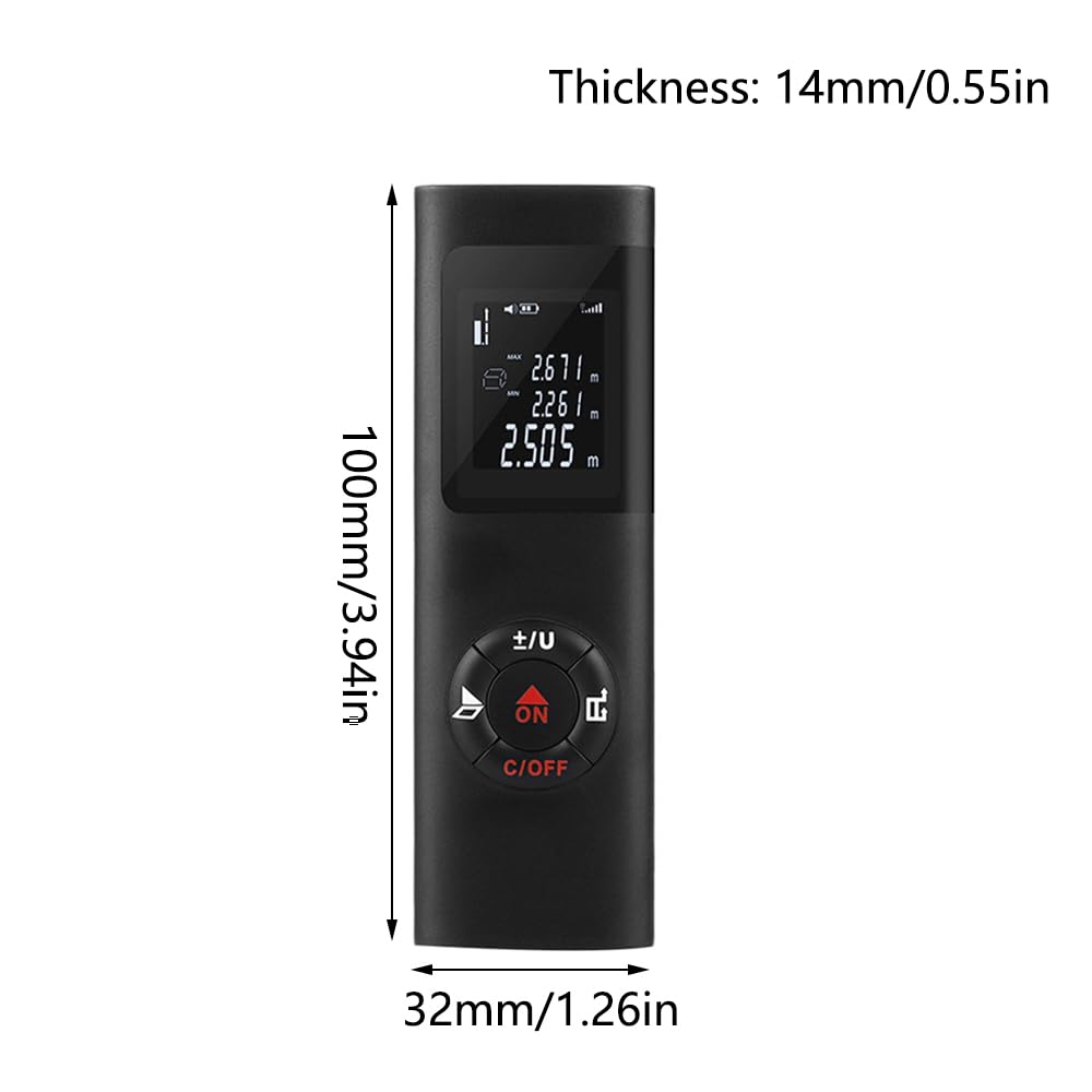 TopHomer JQ40 Télémètre Laser, Mesureur Numérique Portable à Rétroéclairage LED, Outil Portatif pour Mesure de Distance/Superficie/Volume