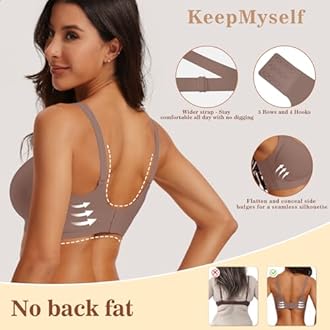 KeepMyself Wireless Seamless Bras for Women No Underwire Push Up Bra Full Coverage Lift Everyday Bras