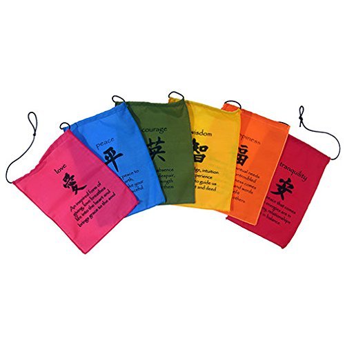 Inspiring Message Affirmation Meditation Prayer Flag Bunting in Rainbow Colours - Hand Made in Bali FAIRTRADE