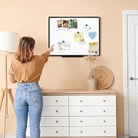 XIWODE Magnetisches Whiteboard 60x45 – Magnettafel zum Aufhängen 45 x 60 cm, Schwarzer Alurahmen, Abwischbare Magnetwand und Stiftablage, Magnetic Tafel für Schule, Haus & Büro – Ansicht 7
