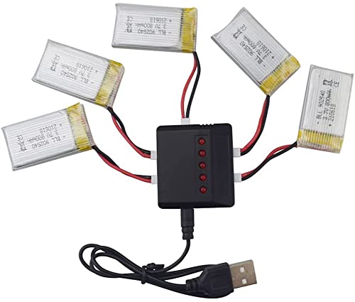 Accessories 5Pcs 3.7V 800Mah Lithium Battery With 5-In-1 Charger For Syma X5C X5C-1 X5 X5Sc X5Sw H5C V931 S5C S5W Ss40 Fq36 T32 T5W H42 Cw4 Uav 2.4G Rc Quadcopter #TOP5