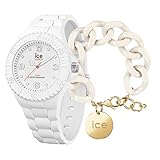 Buntes Acetatekettenarmband mit XL-Maschen mit vergoldeten Edelstahlkette und Medaille