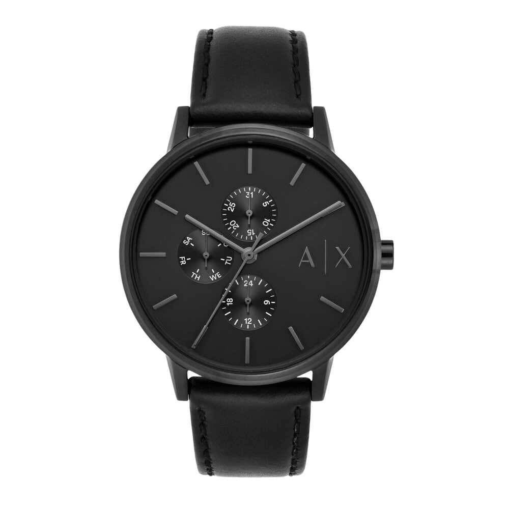 Armani Exchange Orologio da uomo, Movimento multifunzionale al quarzo e cassa da 42 mm con cinturino in pelle