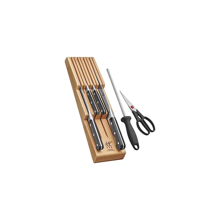 ZWILLING Pro 7-pc Knife Block Set with In-Drawer Knife Tray