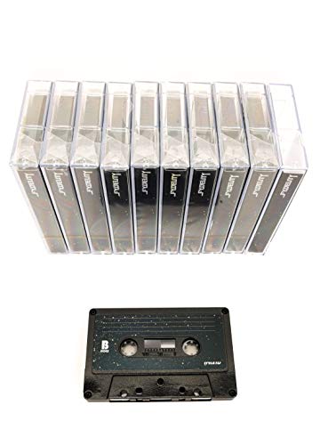 IMIXID/FYDELITY Blank C-60 Normal Bias Audio Cassette Tape 60 Minutes | 10 Pack | Mixed Tape: Black Chrome Gold Glitter